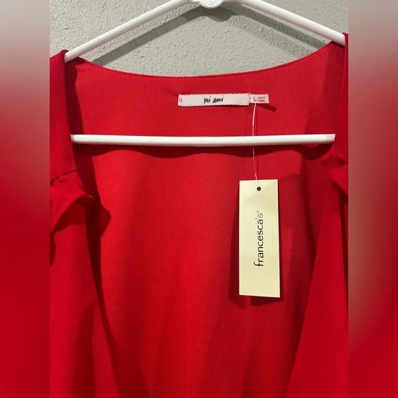 NWT Red Ruffled Women's Top - Picture 2 of 5